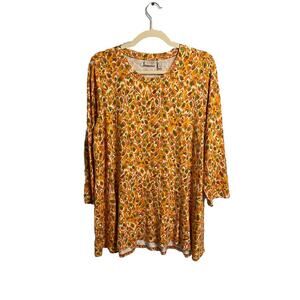 LOGO Lori Goldstein Abstract Geometric Print Colorful Pullover Tunic‎ Stretch L